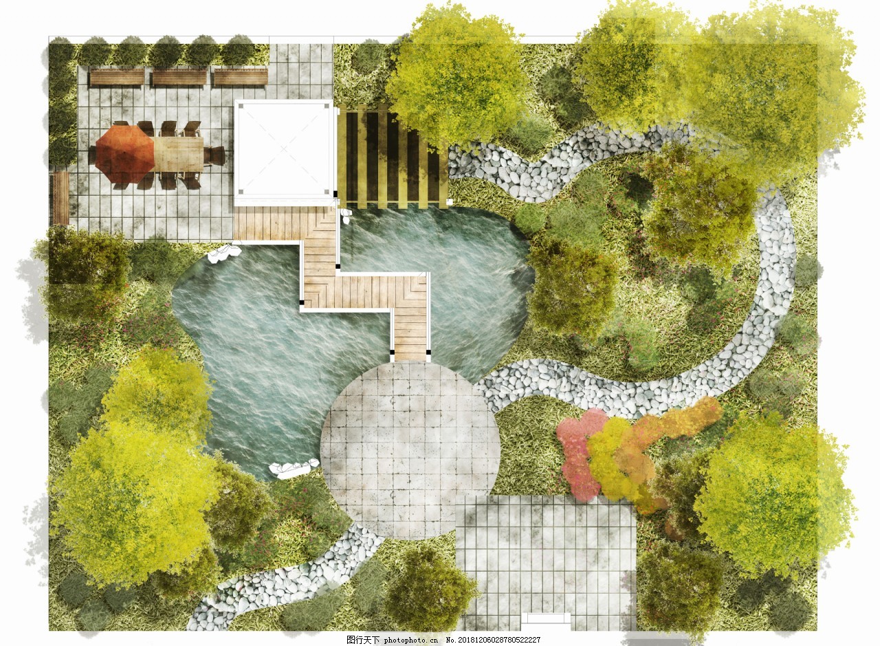 庭院設(shè)計彩色平圖 實用與美學(xué)的完美結(jié)合